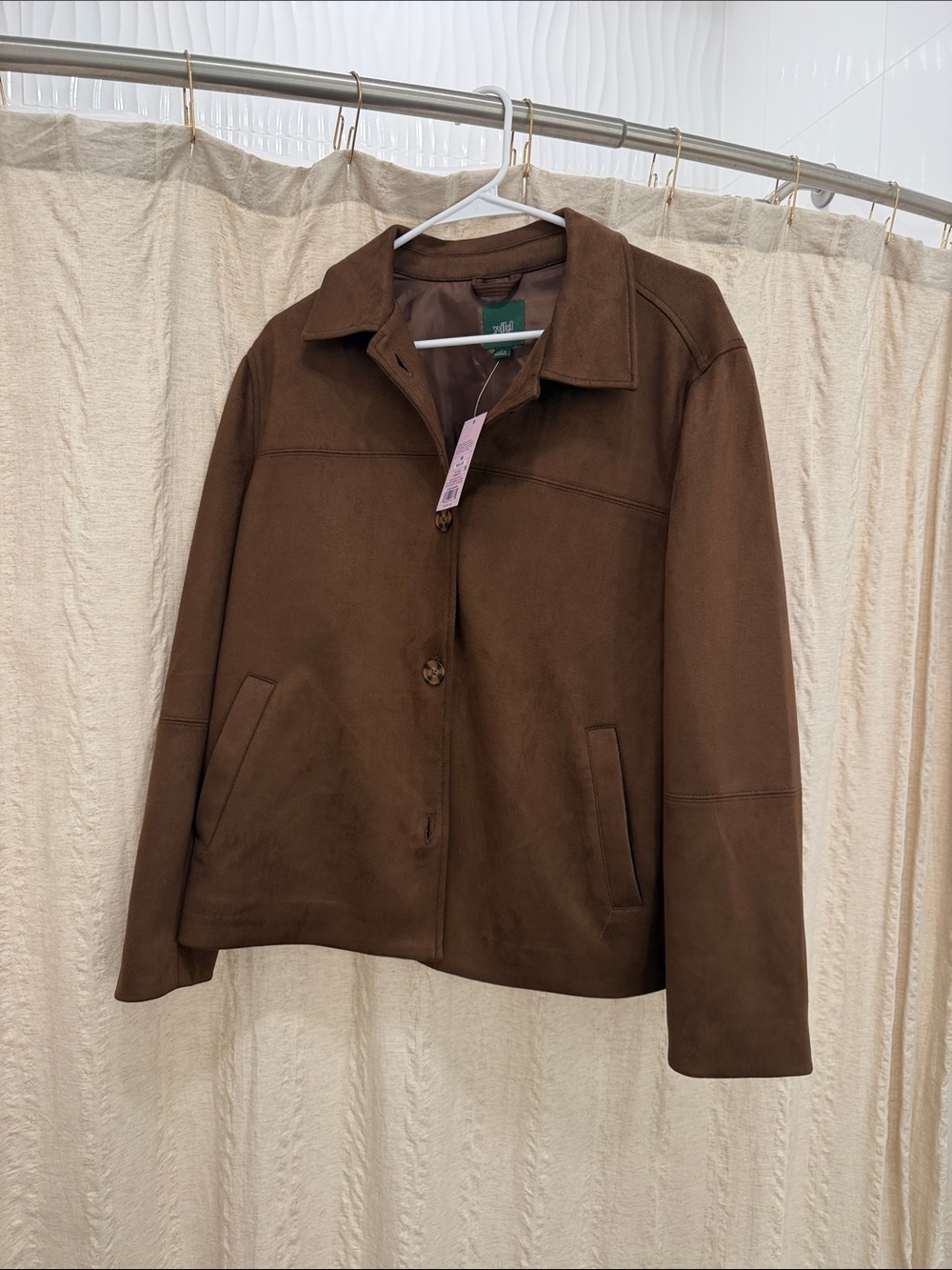 wild fable Brown Suede-Look Shirt Jacket